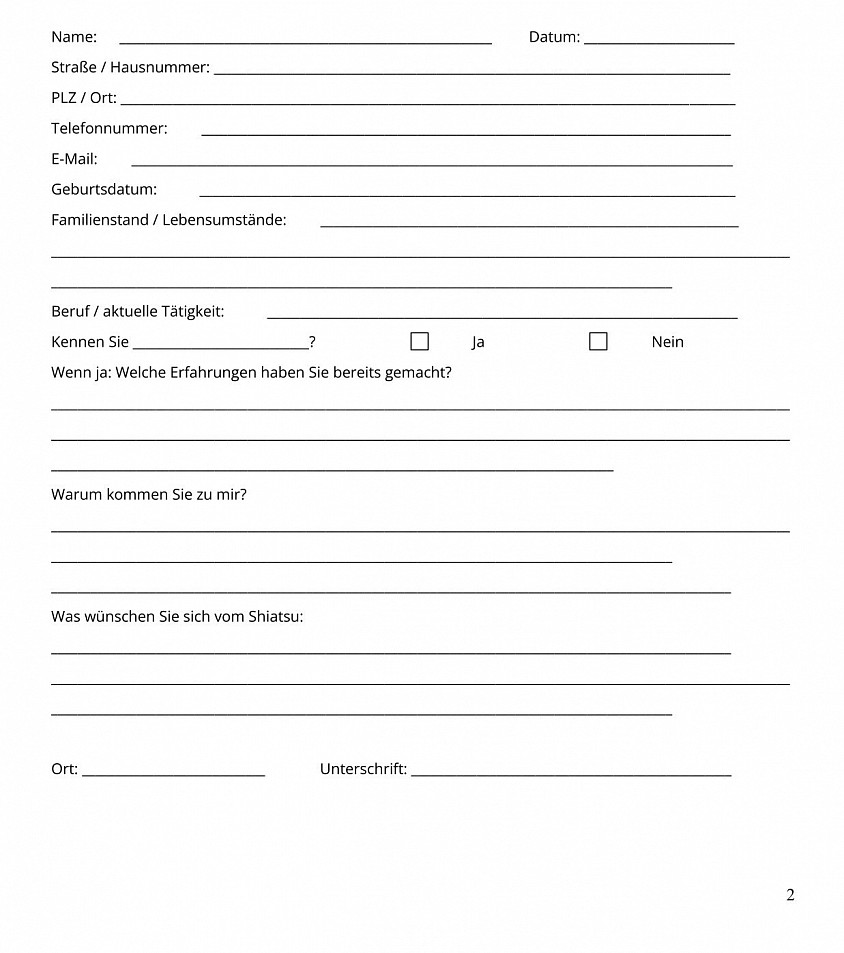 Klientenfragebogen S. 1.