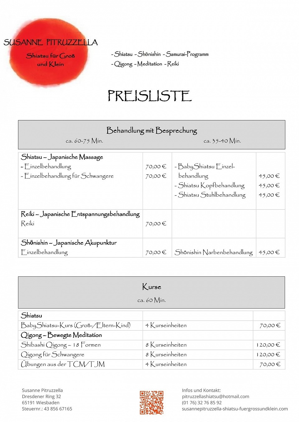 Preisliste.