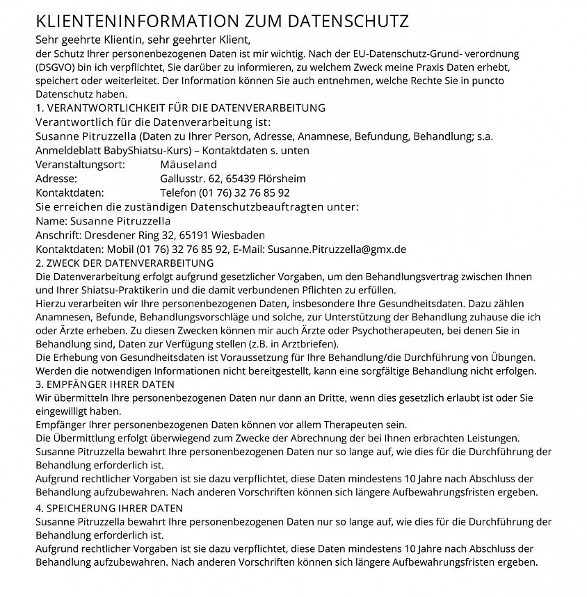 Klienteninformation zum Datenschutz (DSGVO) S.1.