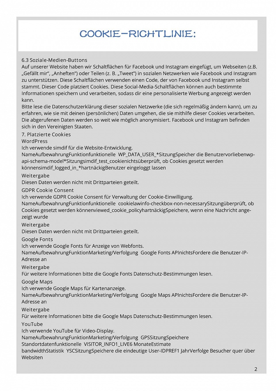 Cookie-Richtlinie S. 2.