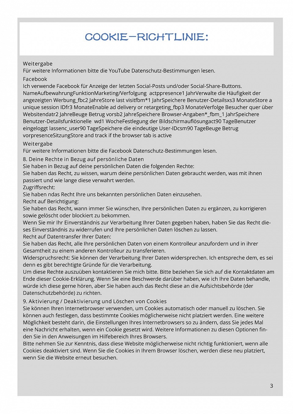 Cookie-Richtlinie S. 3.