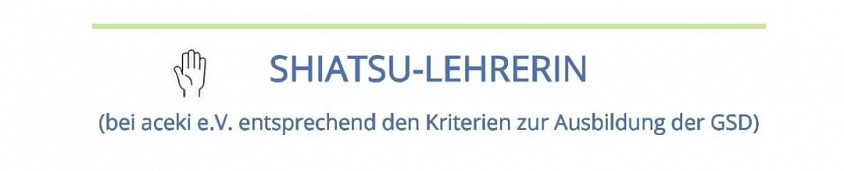 Shiatsu-Lehrerin.